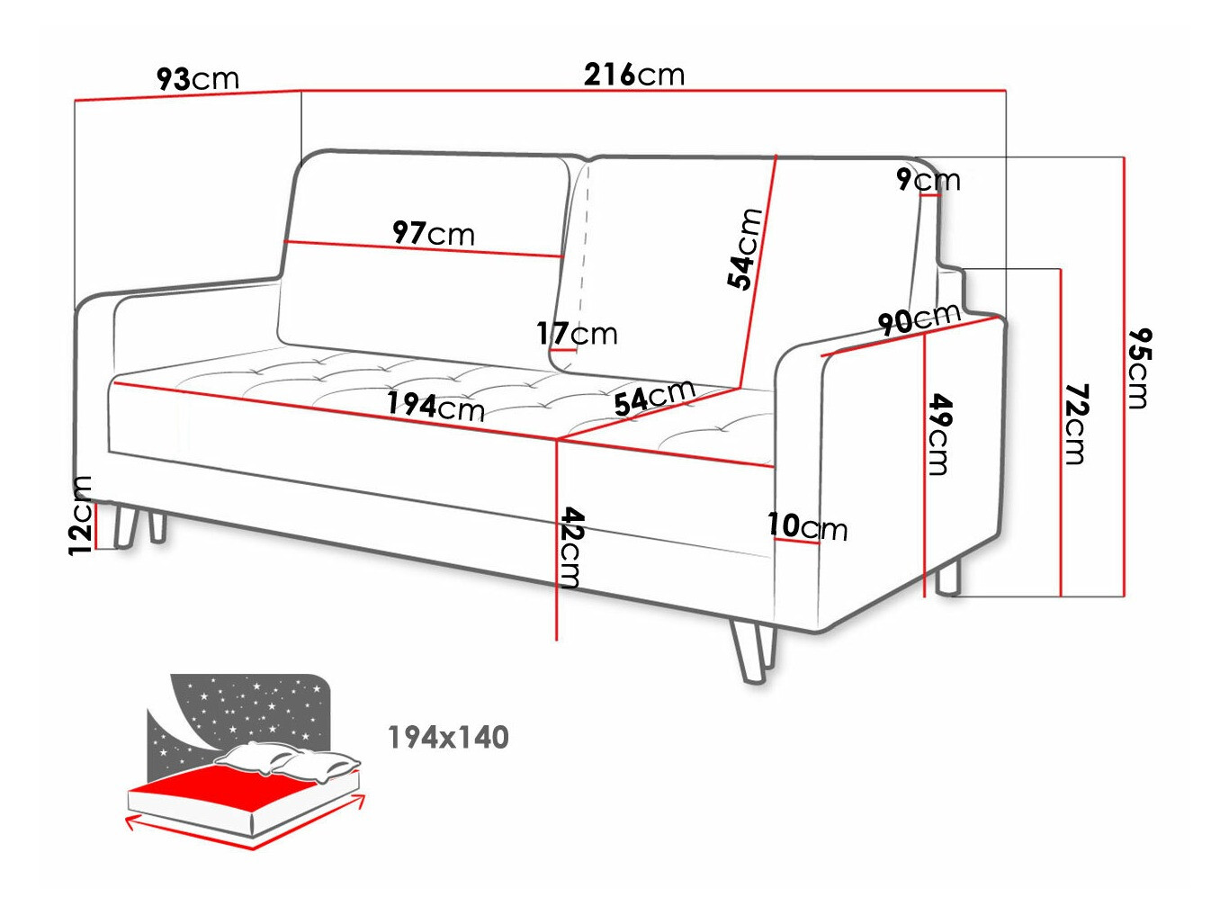 Sofa na razvlačenje Independence 102 (Kronos 19)