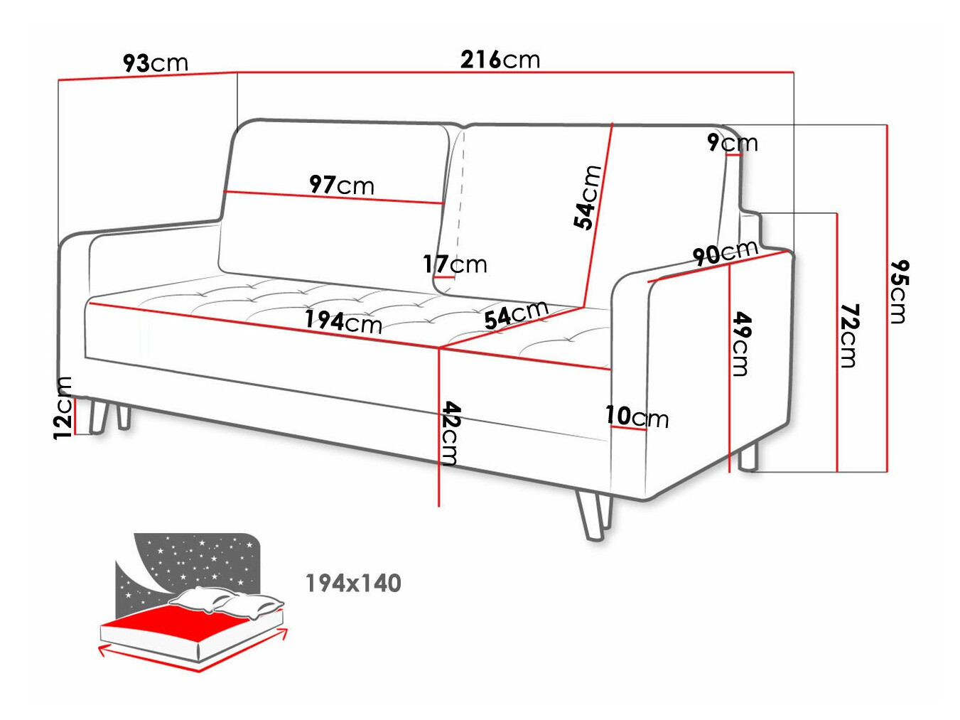 Sofa na razvlačenje Independence 102 (Kronos 29)