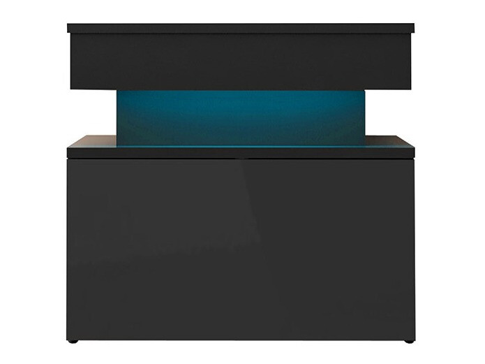 Noćni ormarić Monfero 102 (Crno + Sjajno crna)