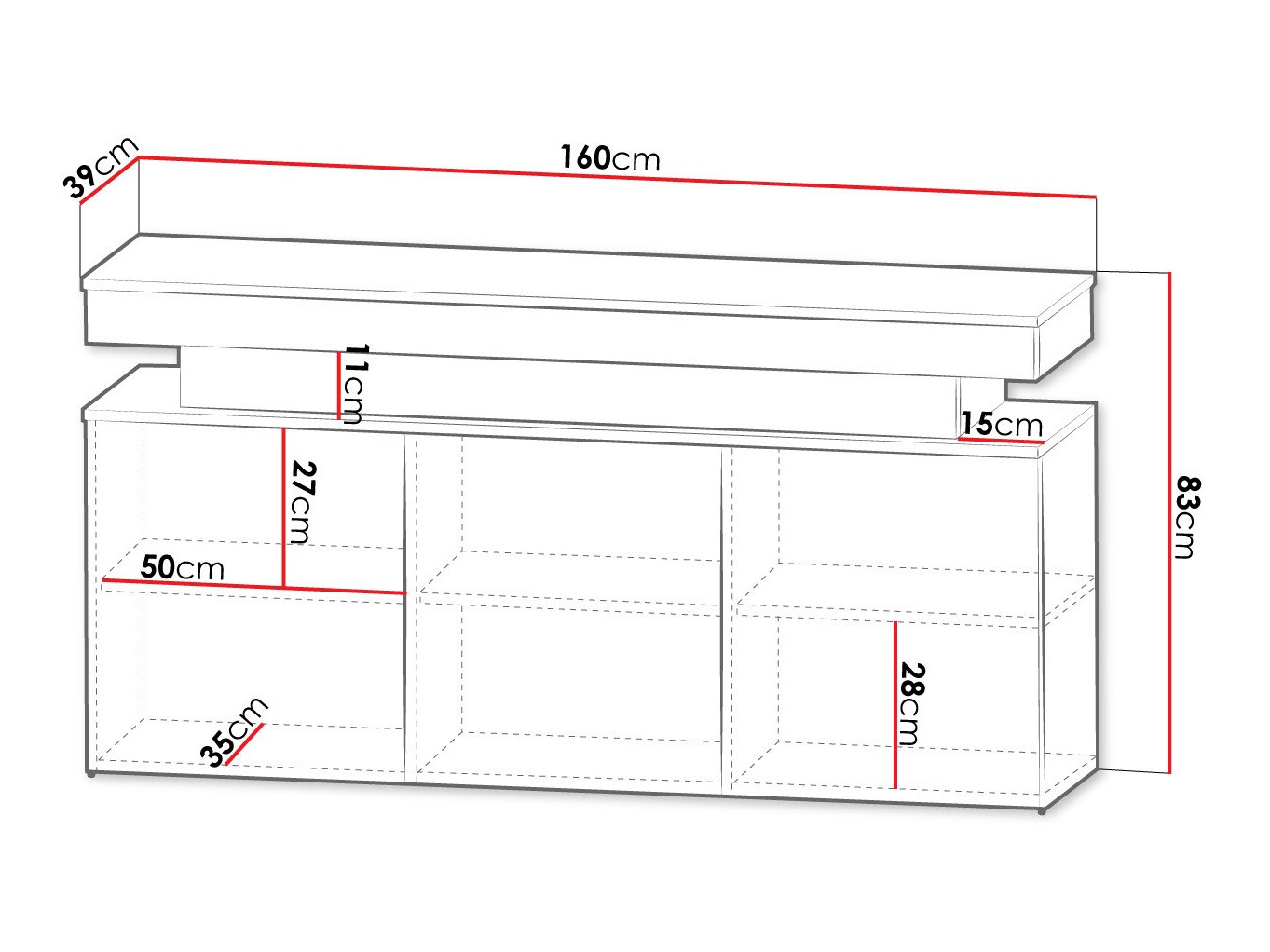 Ormarić Monfero 101 (Crno + Crna visoki sjaj)