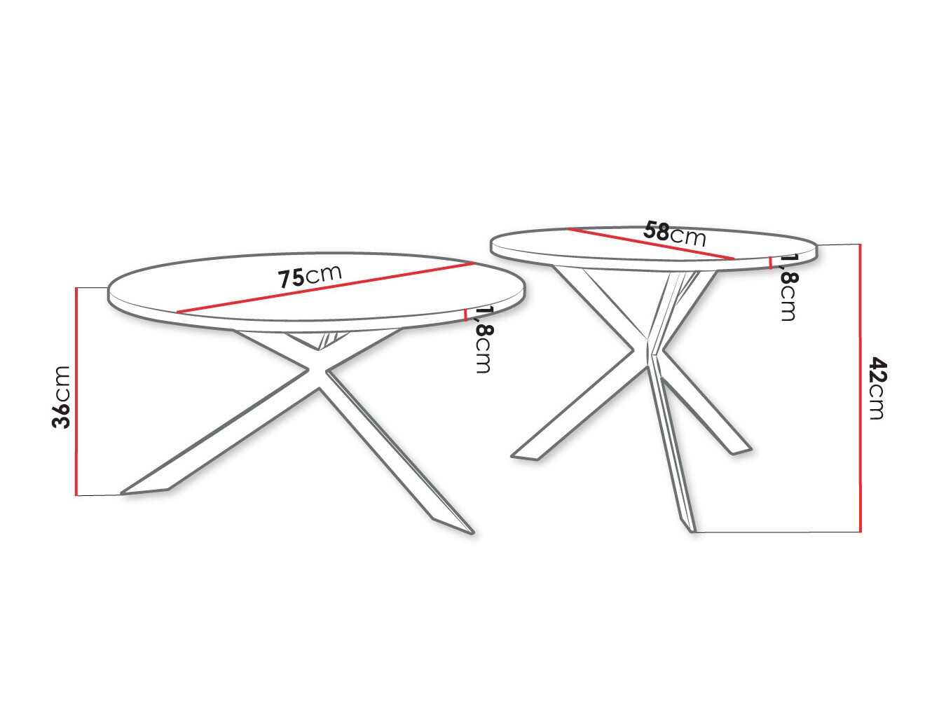 Set stočića za kafu Oswego 108 (Zanatski zlatni hrast + Crno)
