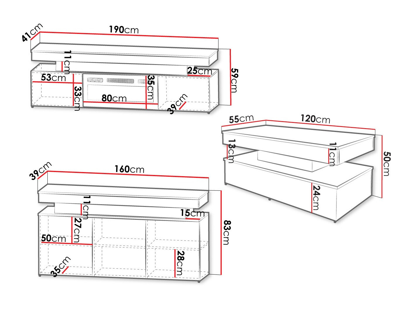 Set za dnevnu sobu Monfero 106 (Belo + Sjajno belo)