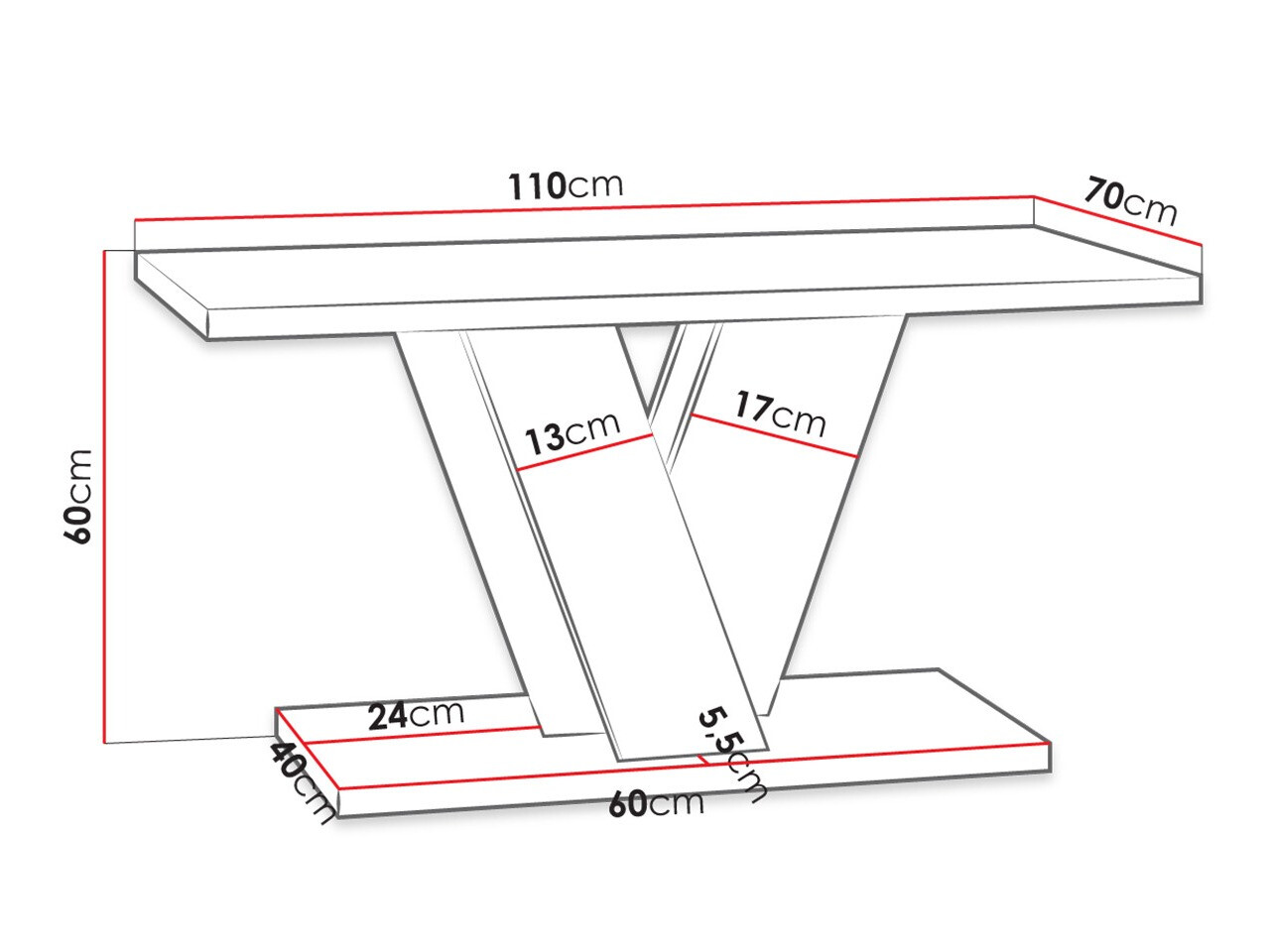 Stočić za kafu Goodyear 128 (Zanatski hrast + Crno)