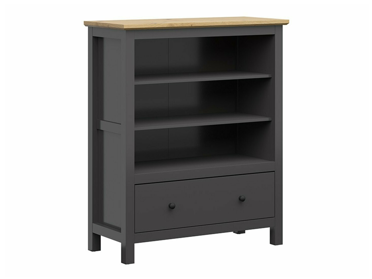 Polica Sordoro 127 (Graphite + Zanatski hrast)