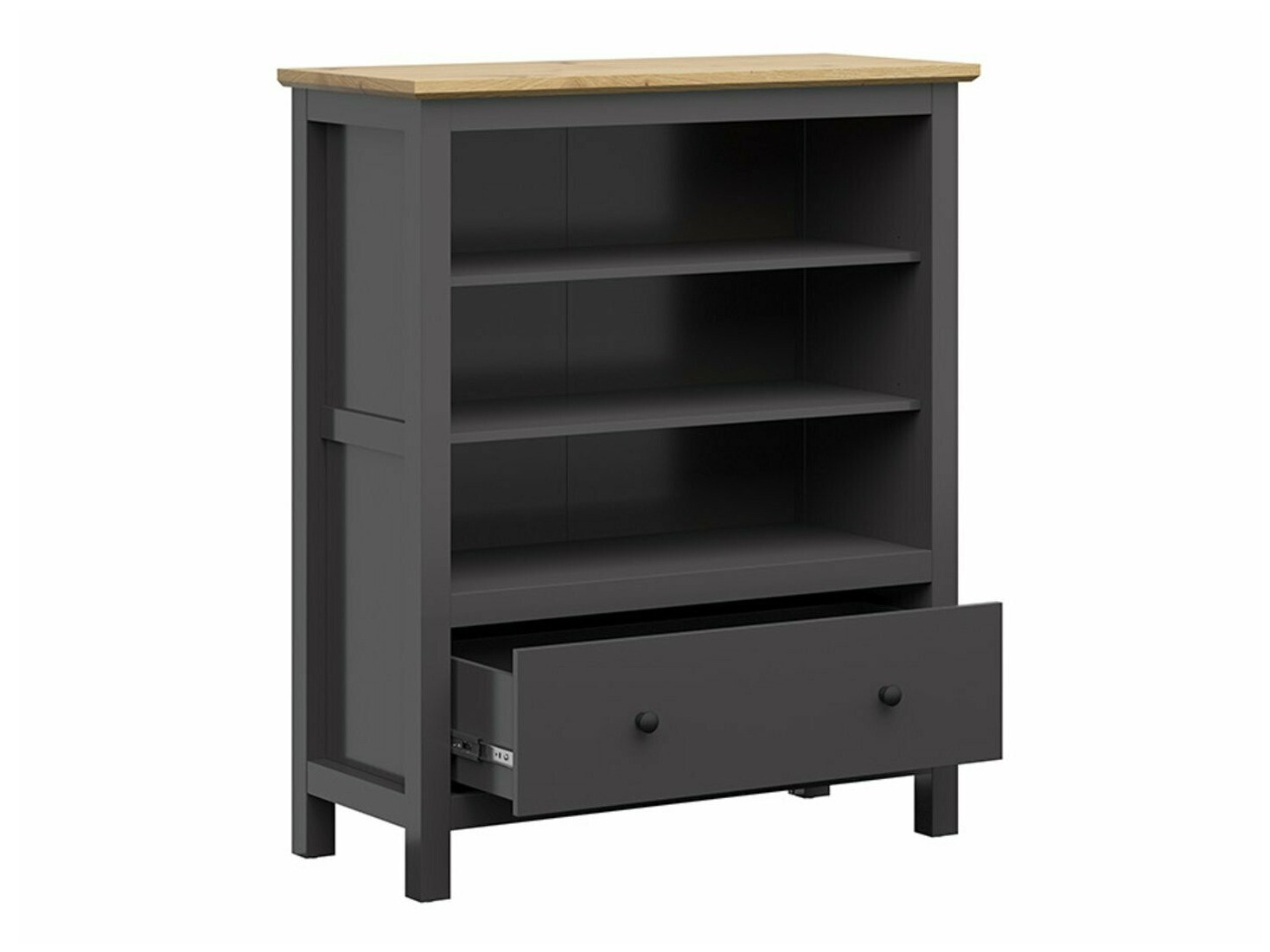 Polica Sordoro 127 (Graphite + Zanatski hrast)