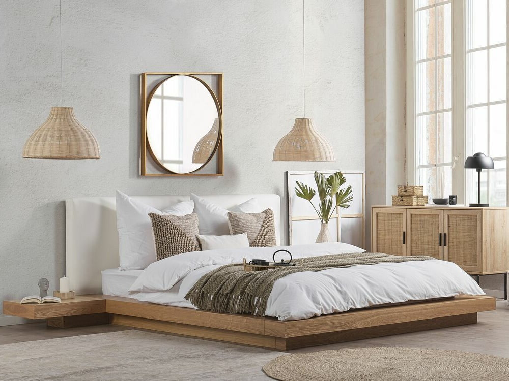 Krevet Berwyn 541 (Svetlo drvo) Sa noćnim ormarićima
