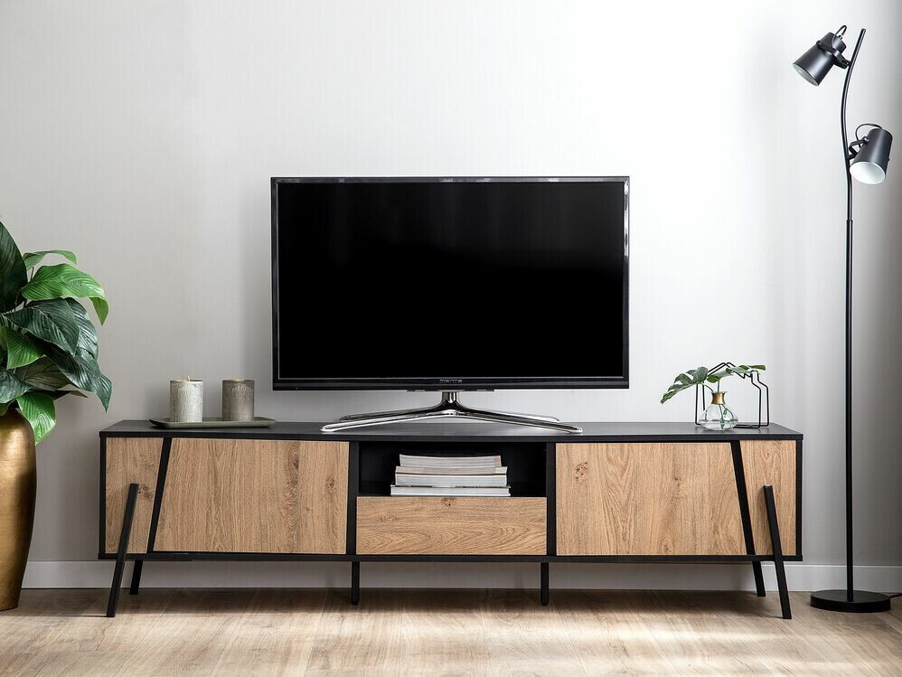TV komoda Berwyn 544 (Tamno drvo + Crno)