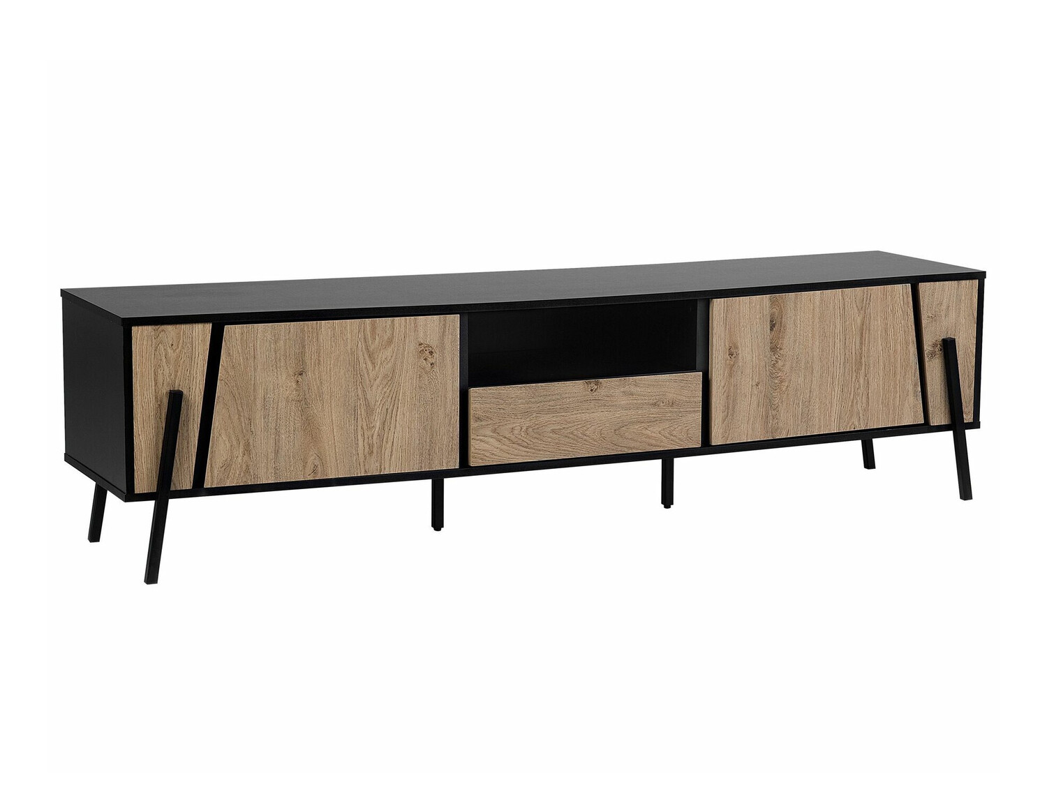 TV komoda Berwyn 544 (Tamno drvo + Crno)