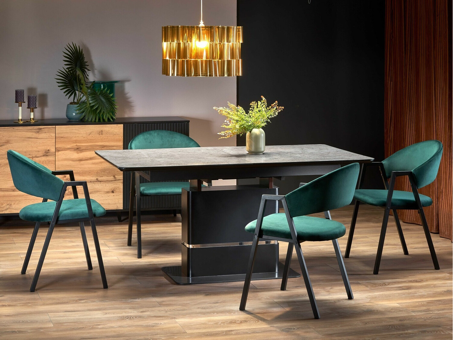 Stolica Houston 1348 (Tamno zelena + Crno)