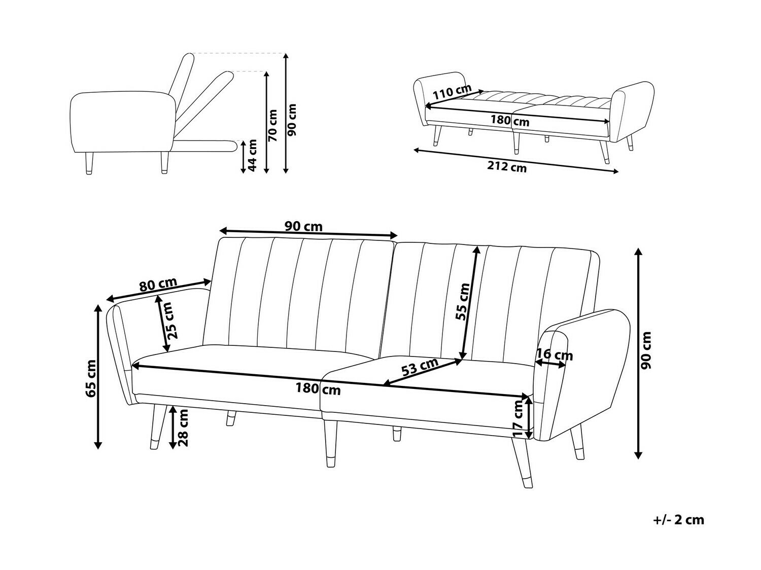 Sofa na razvlačenje Berwyn 585 (Svetlo plava)