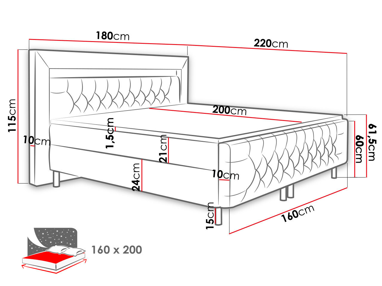 Boxspring krevet Aura II