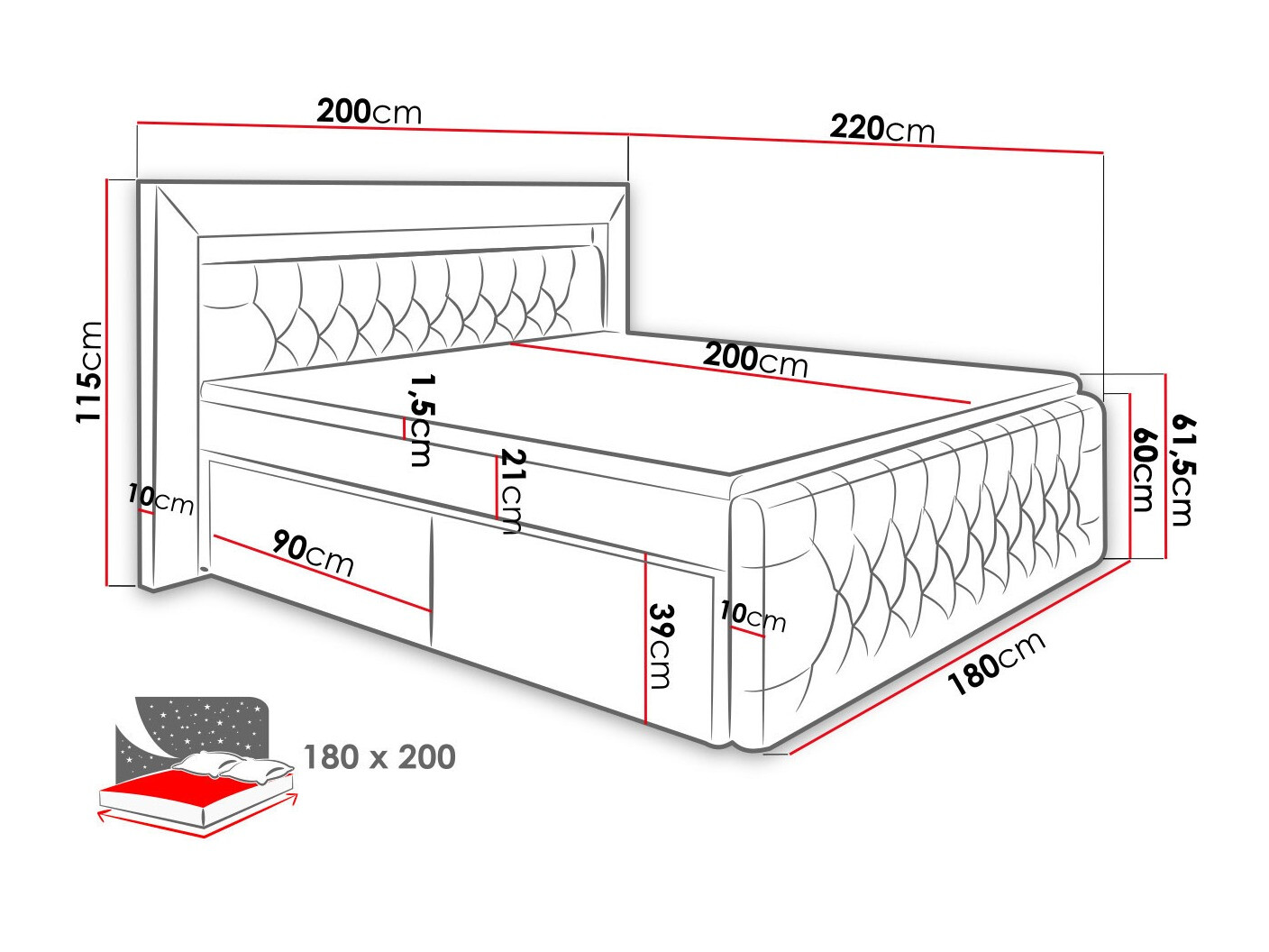 Boxspring krevet Aura III