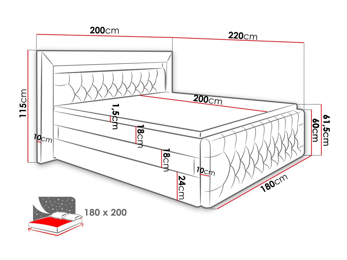 Boxspring krevet Nashville 124