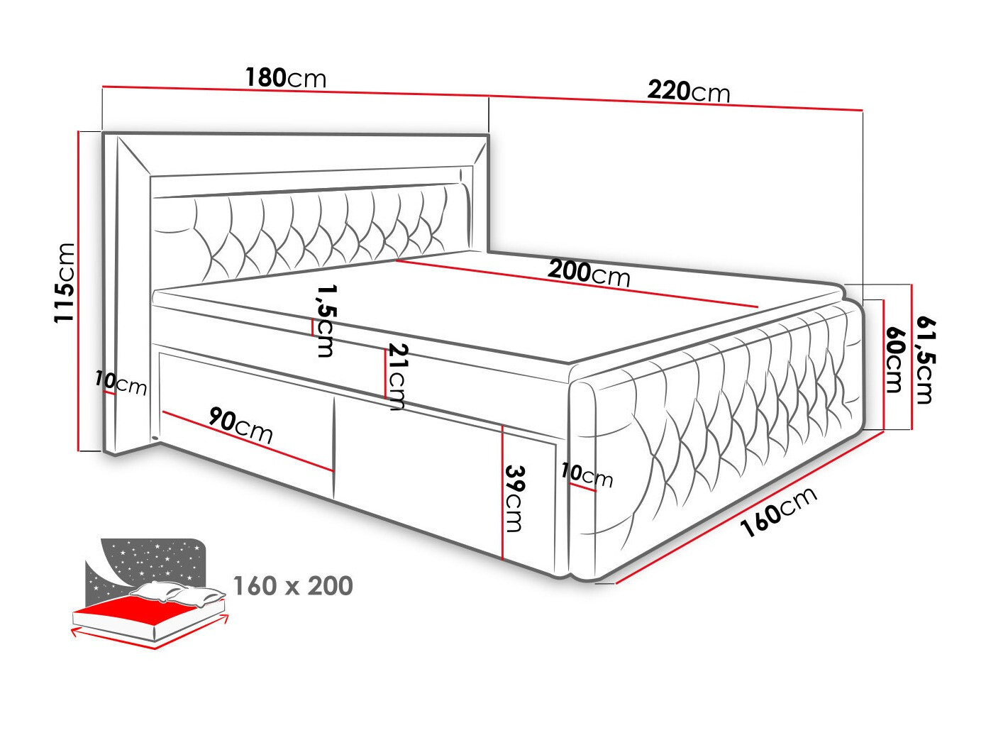 Boxspring krevet Nashville 131