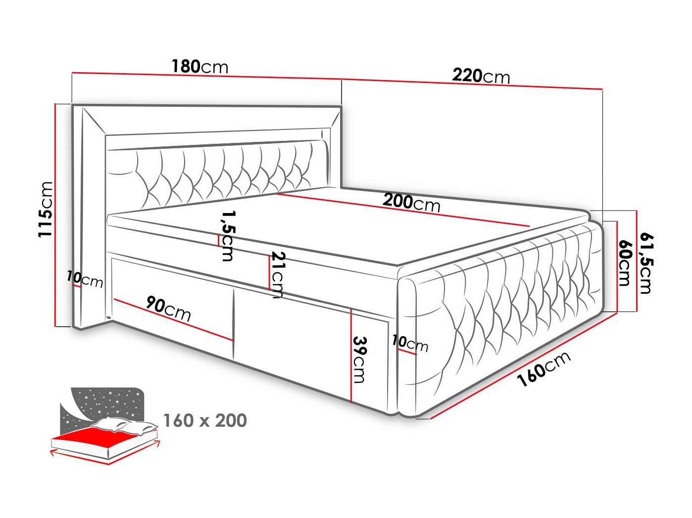 Boxspring krevet Nashville 131