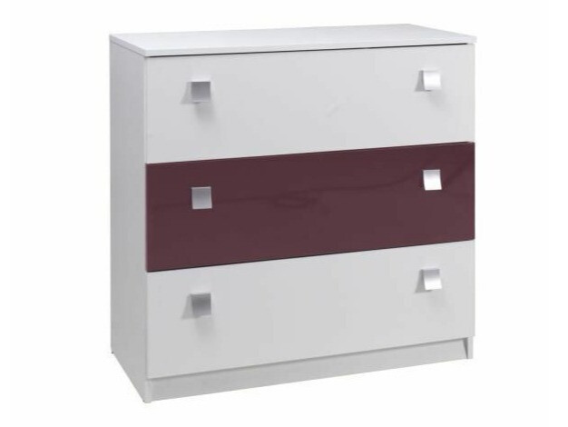 Komoda Murrieta 109 (Belo + Sjajni Ljubičasta)
