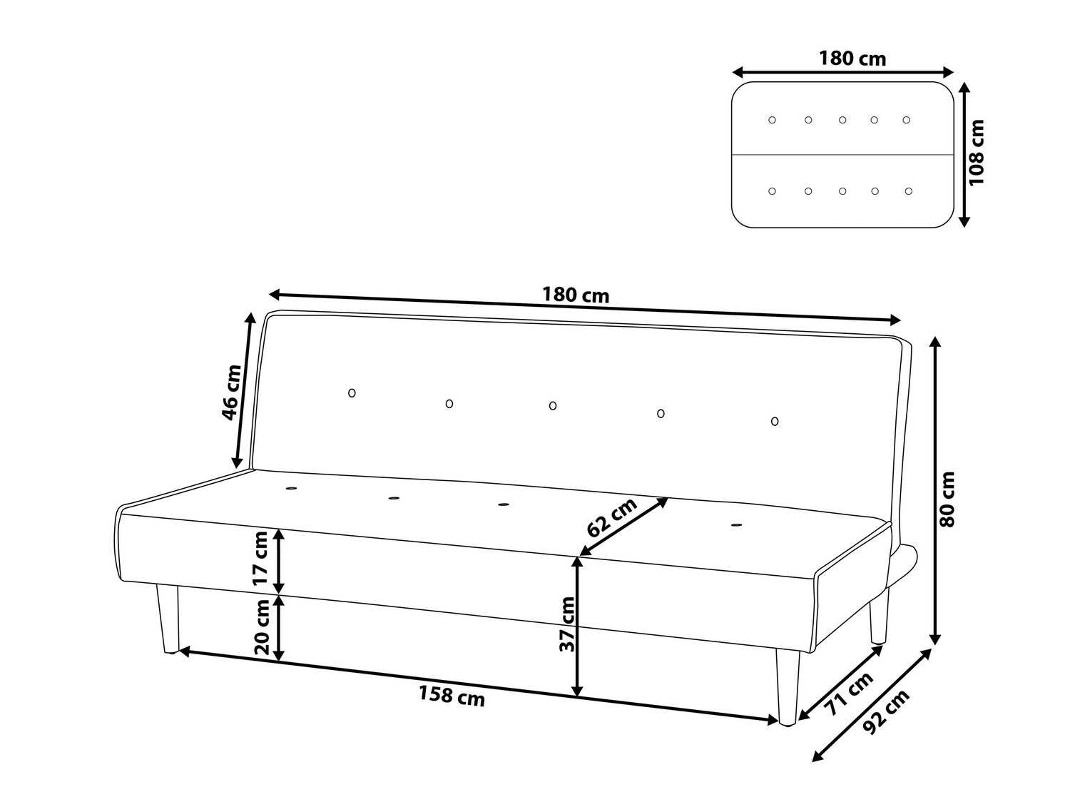 Sofa na razvlačenje Berwyn 608 (Svetloosiva)