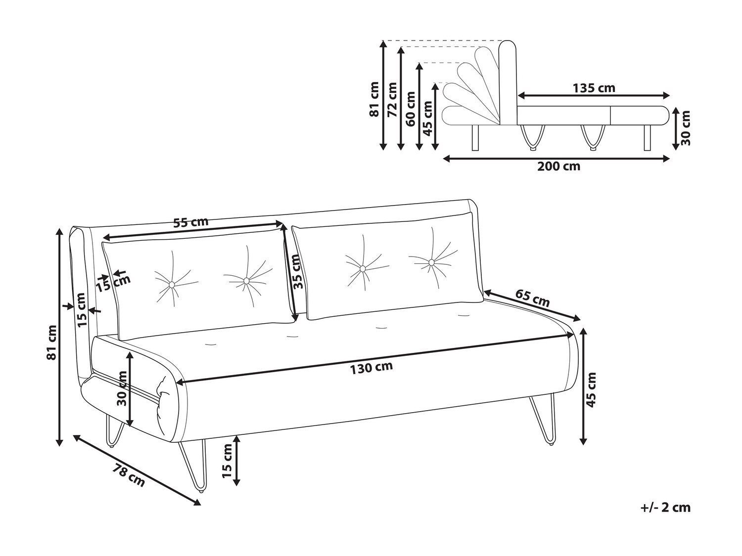 Sofa na razvlačenje Berwyn 641 (Sivo)