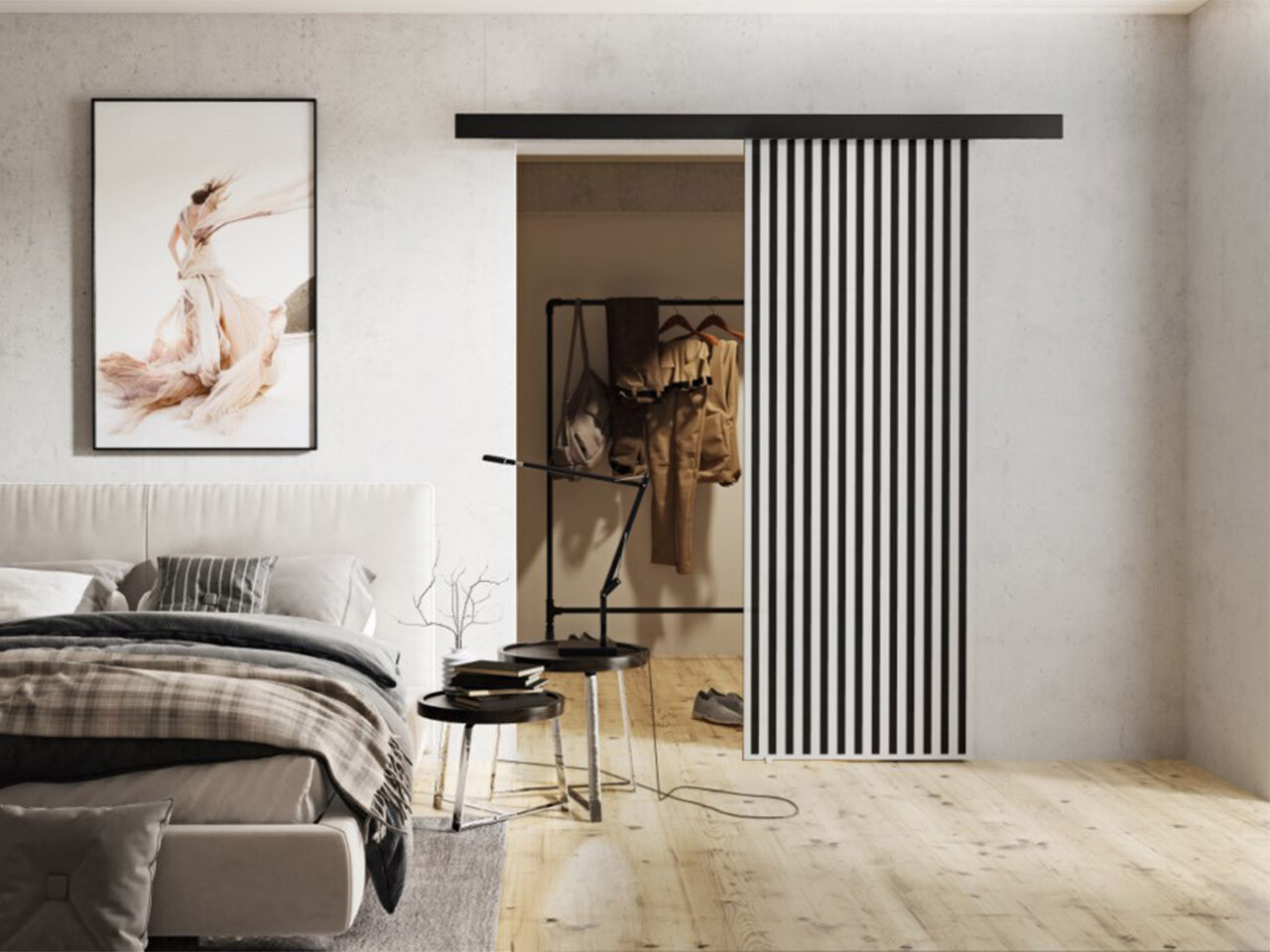 Klizna vrata Dover 201 (Belo + Crno)