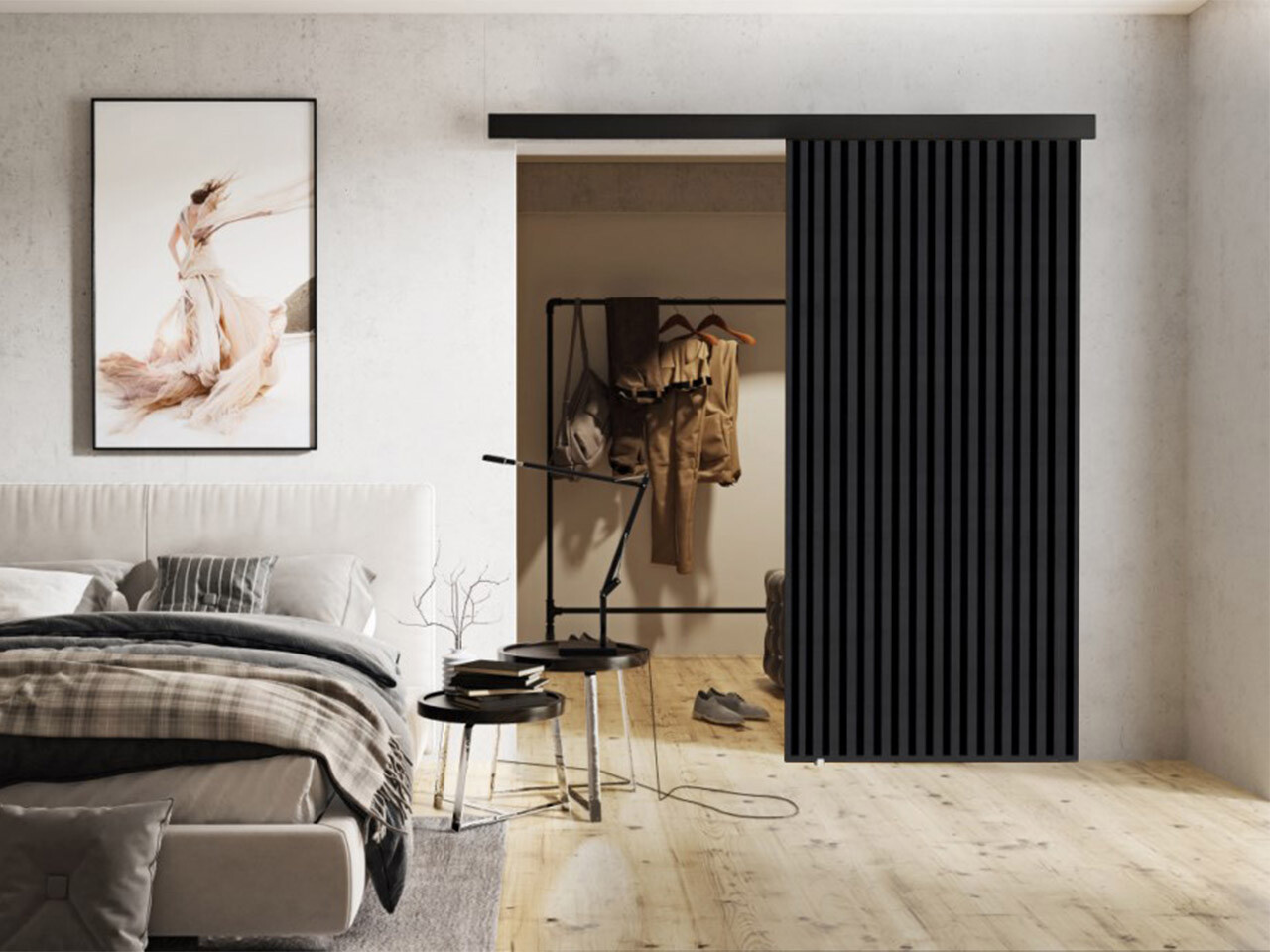 Klizna vrata Dover 203 (Antricit (ugalj) + Crno)