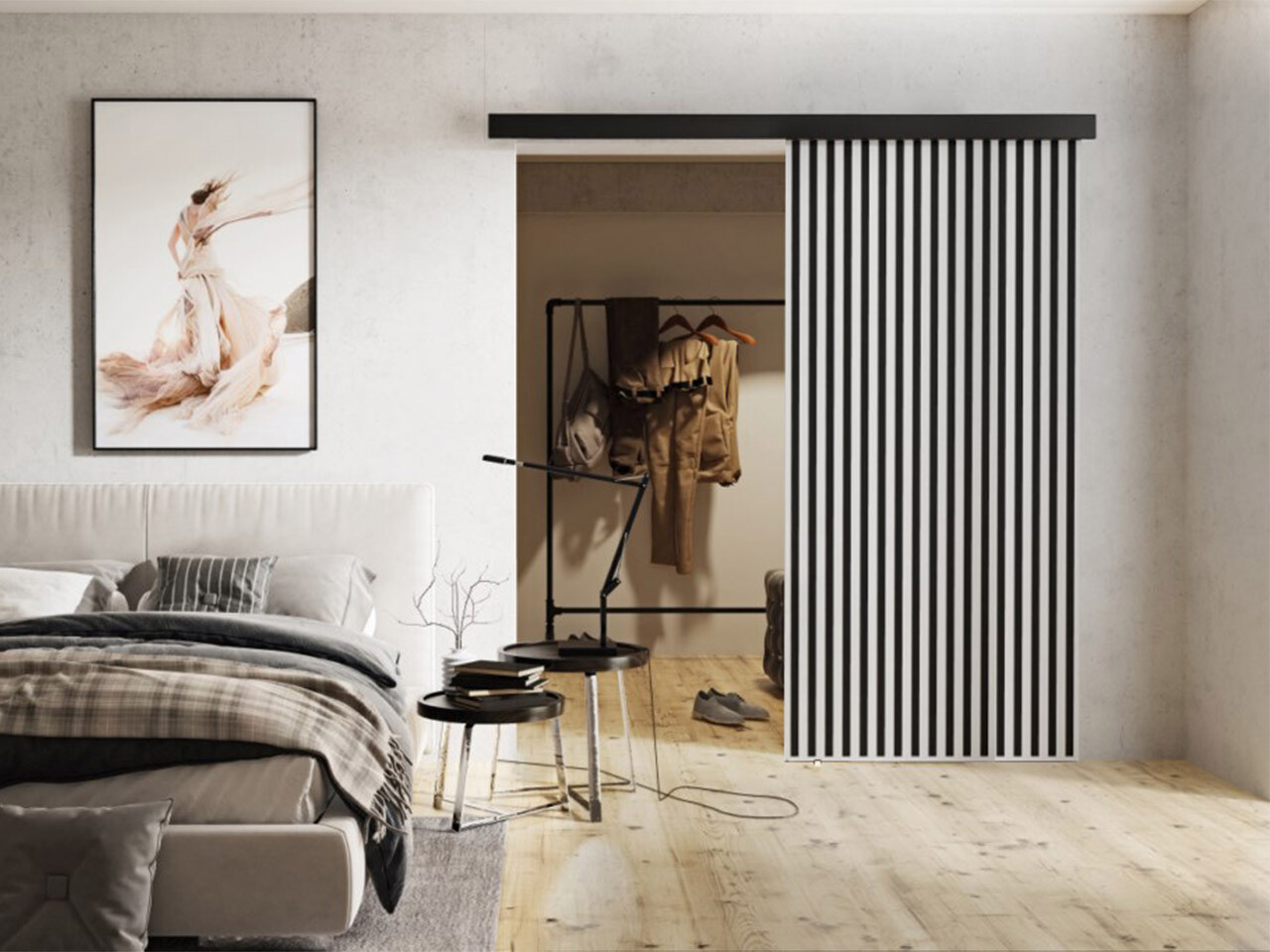 Klizna vrata Dover 203 (Belo + Crno)