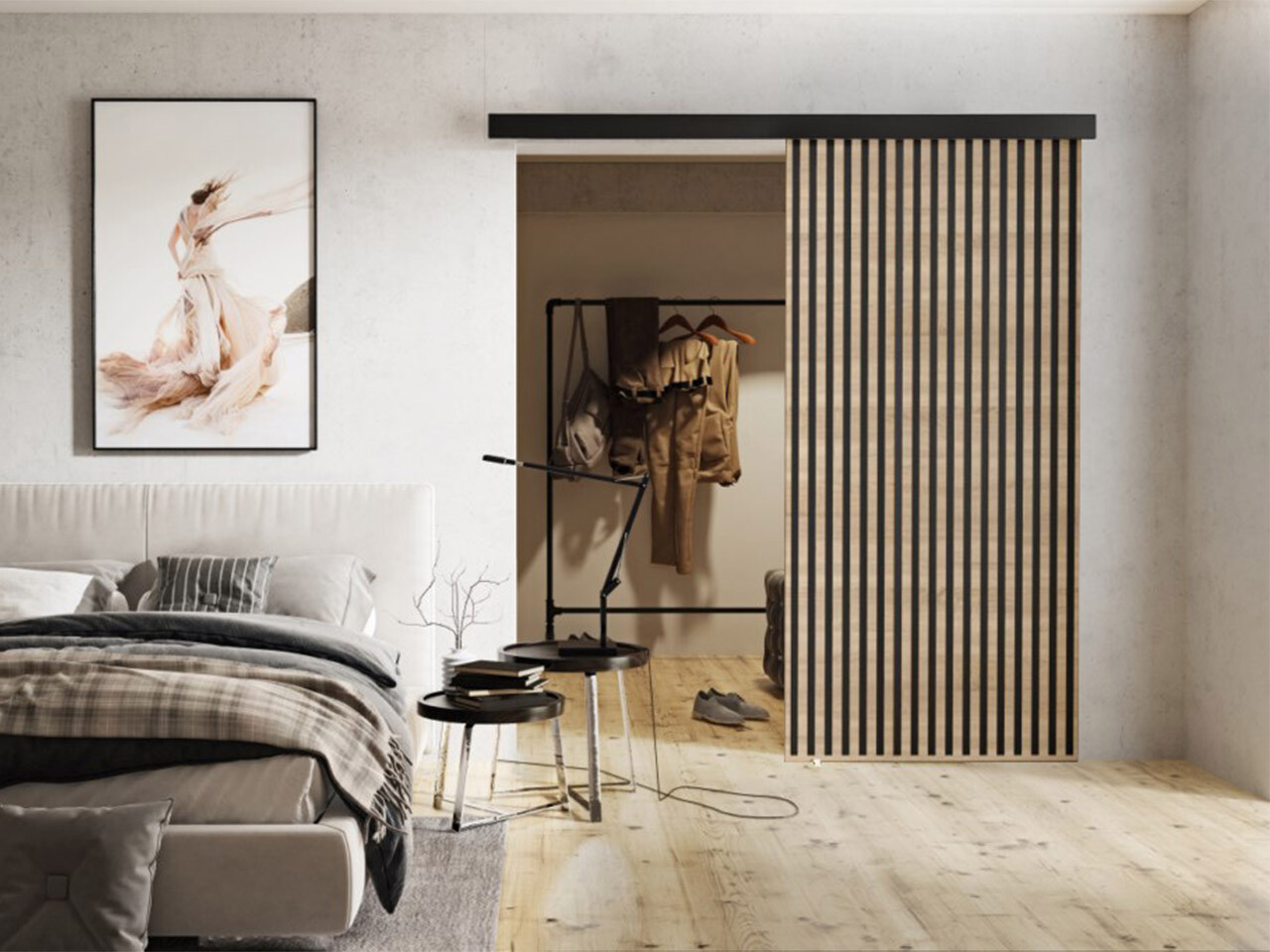 Klizna vrata Dover 203 (Sonoma hrast + Crno)