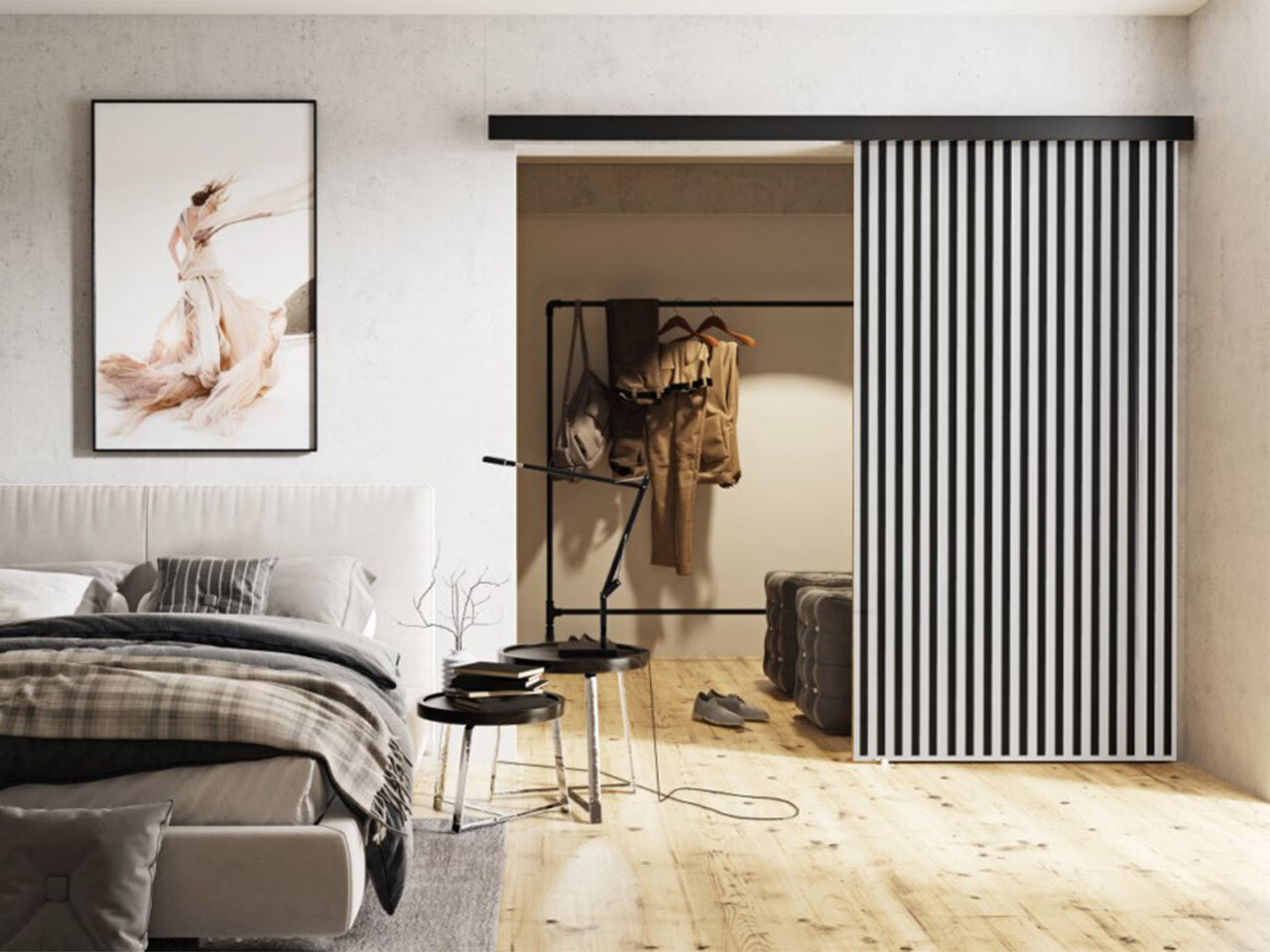 Klizna vrata Dover 204 (Belo + Crno)