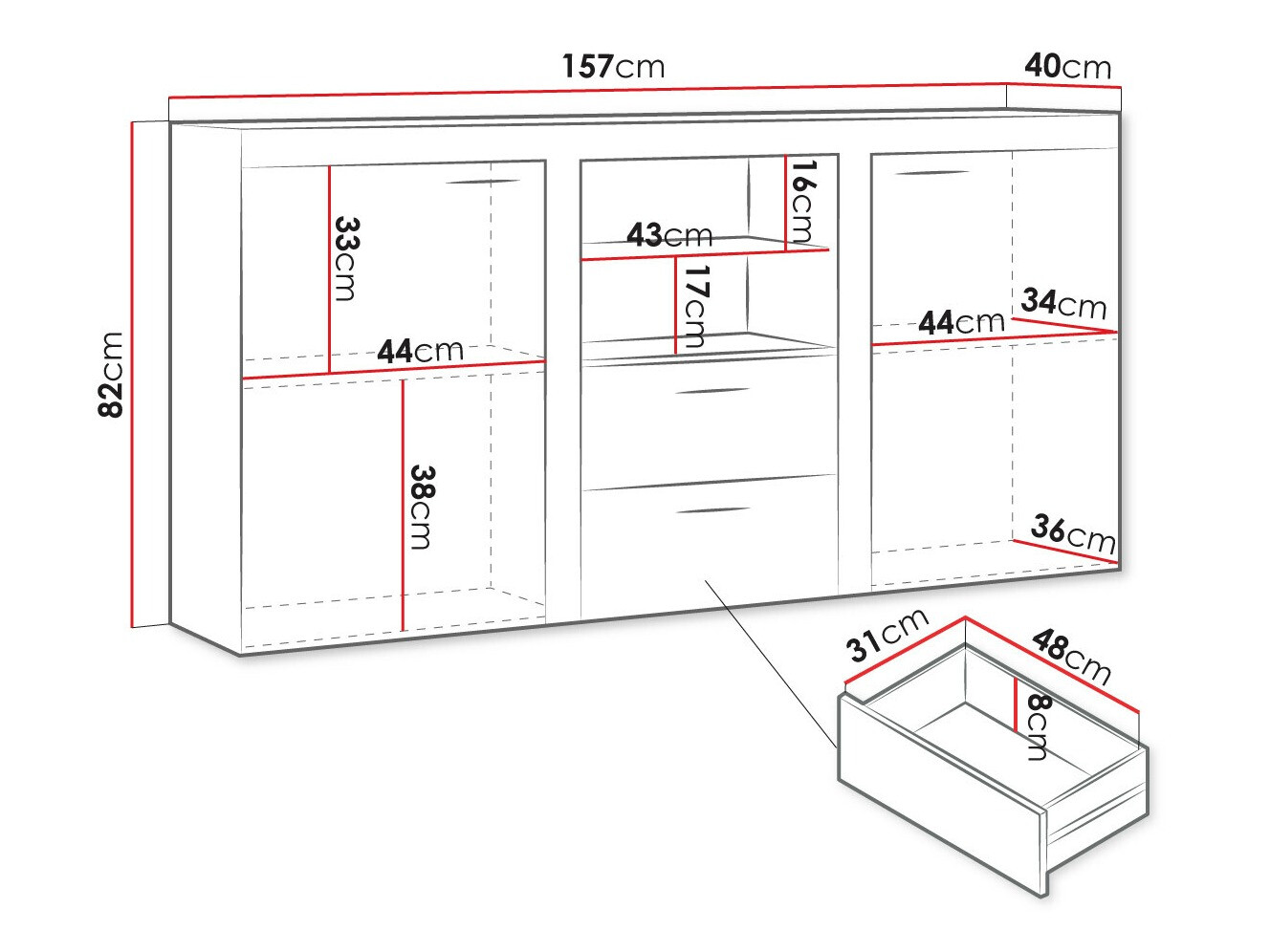 Komoda Tucson 104 (Belo)