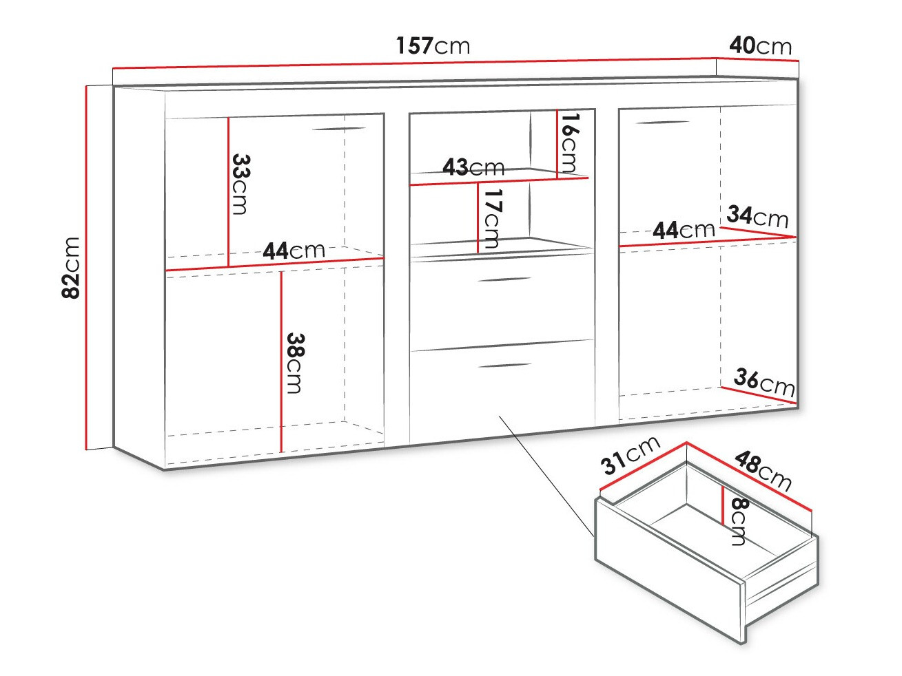 Komoda Tucson 104 (Храст лефкас)