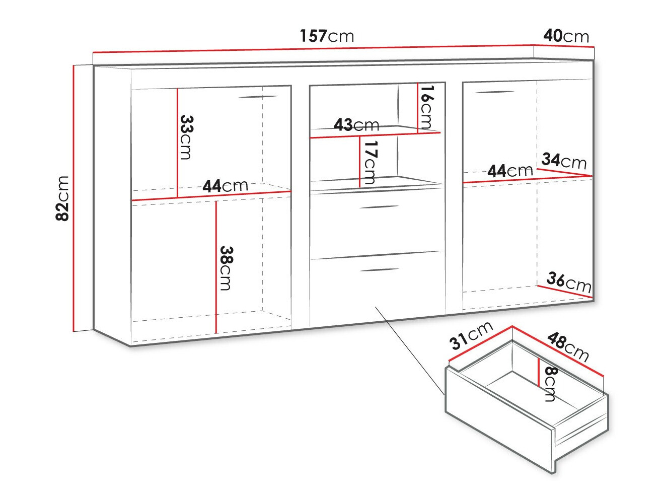 Komoda Tucson 104 (Sonoma hrast)