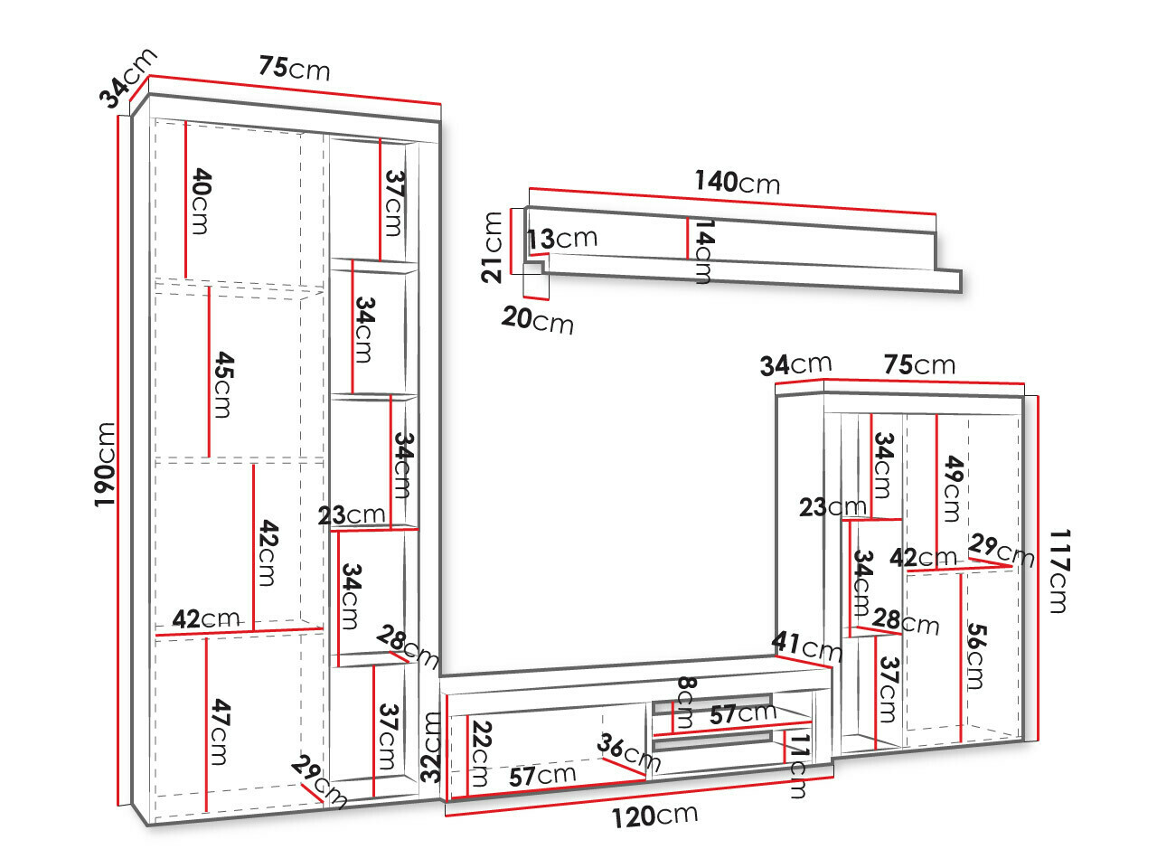 Set za dnevnu sobu Tucson 103 (Sonoma hrast)