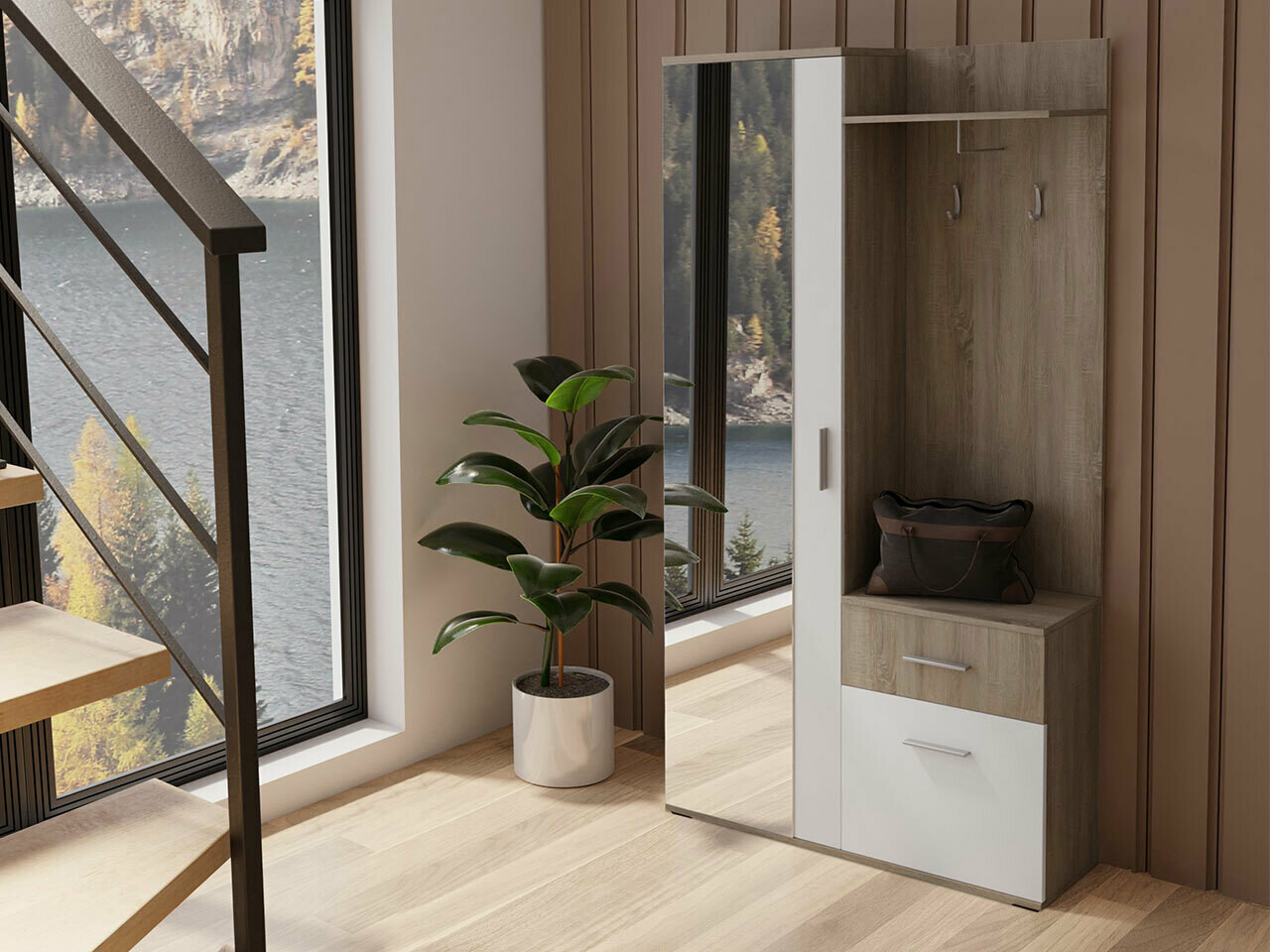 Set za hodnik Stanton 103 (Trufel + Belo)