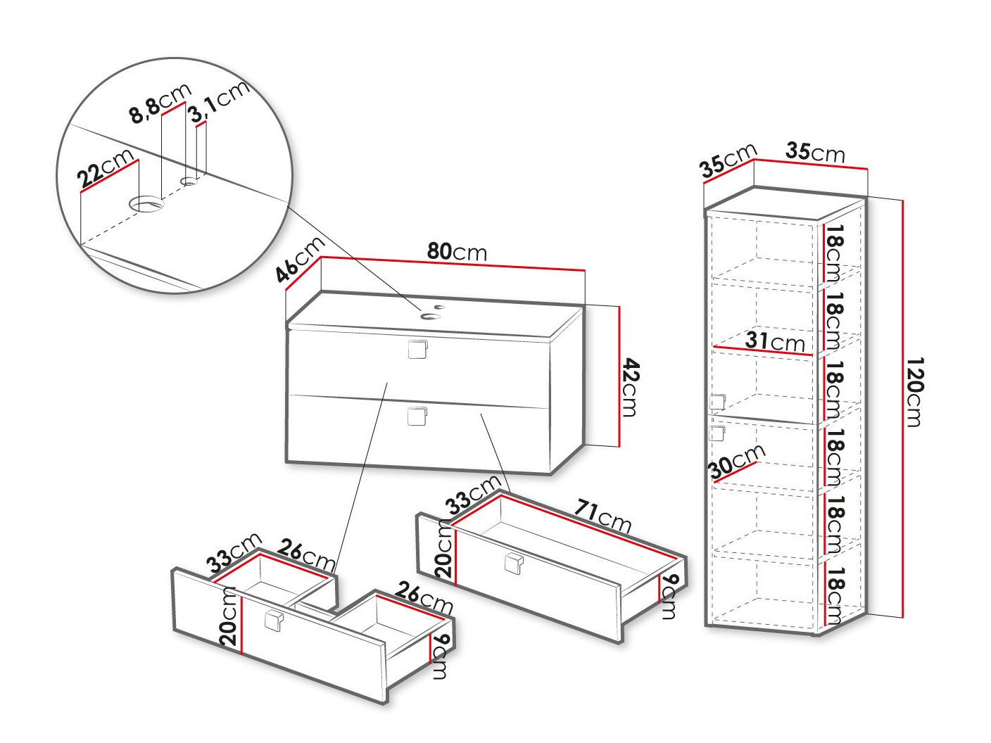 Set za kupatilo Orlvera 103 (Belo)