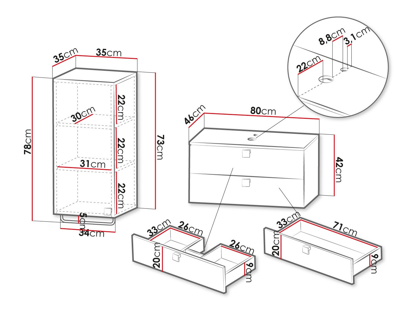 Set za kupatilo Orlvera 104 (Belo)
