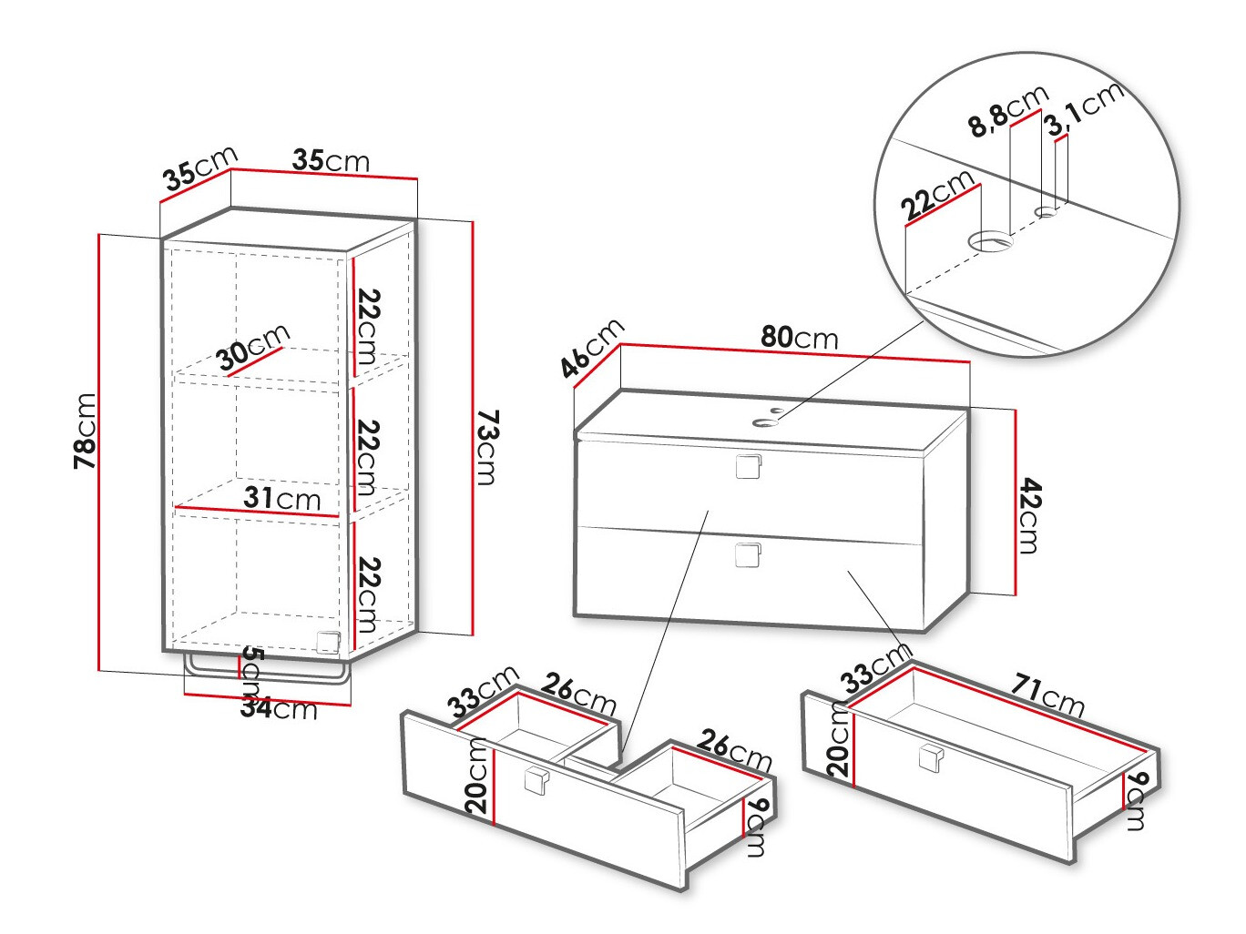 Set za kupatilo Orlvera 104 (Crno)