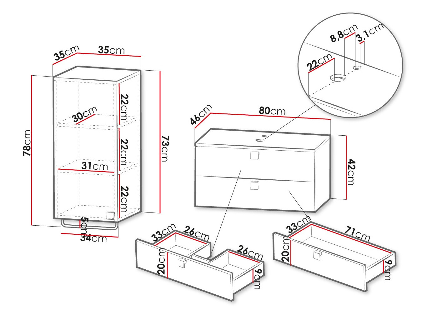 Set za kupatilo Orlvera 104 (Crno)