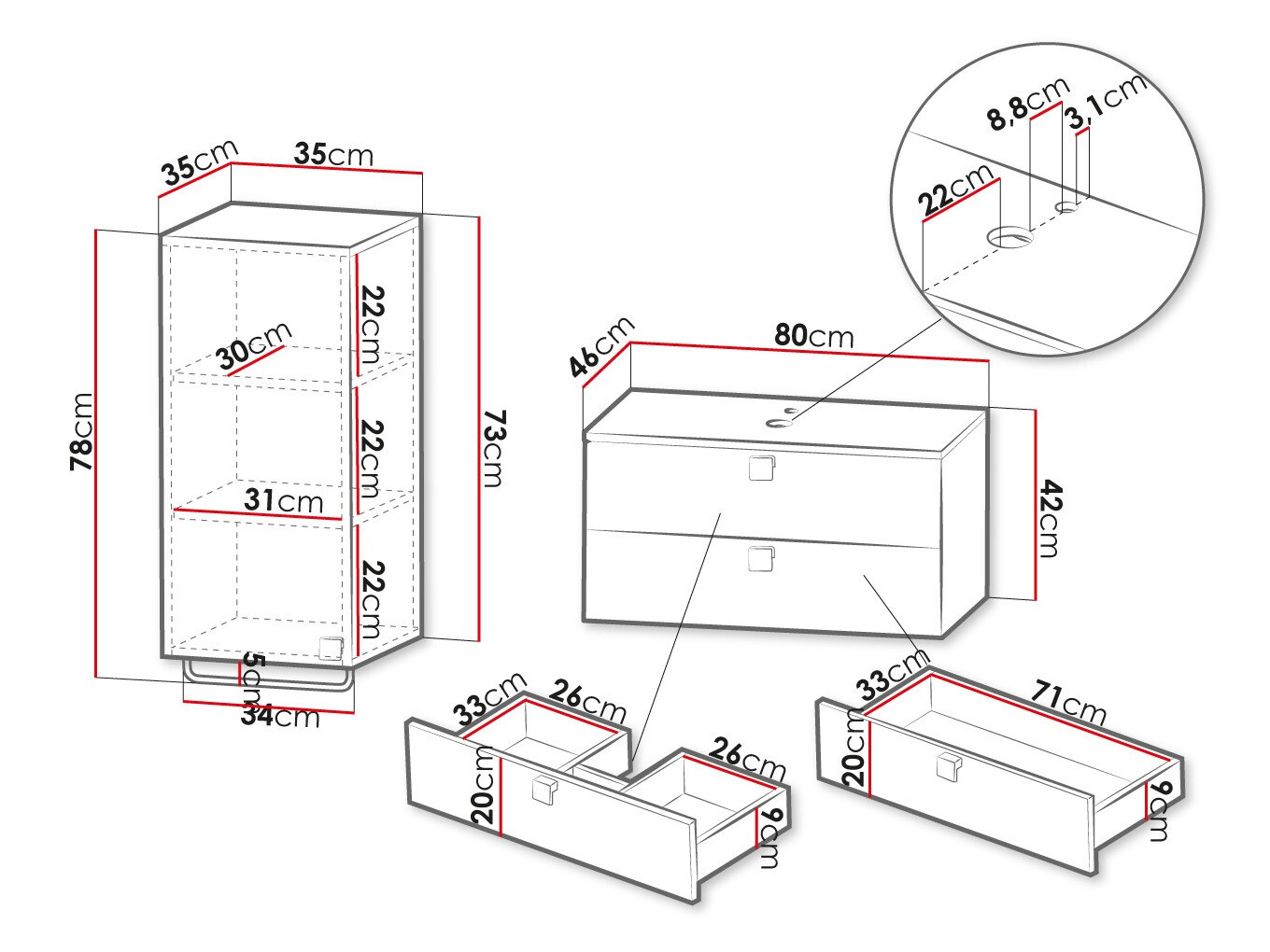 Set za kupatilo Orlvera 104 (Sivo)