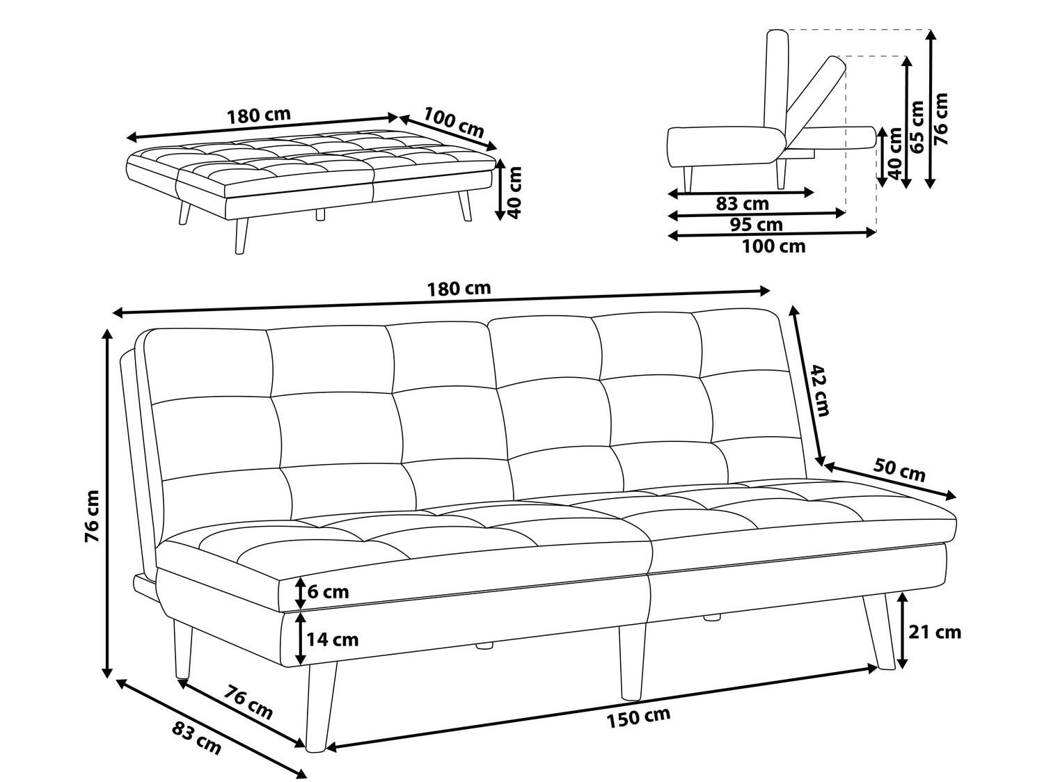Sofa na razvlačenje Berwyn 654 (Plava)