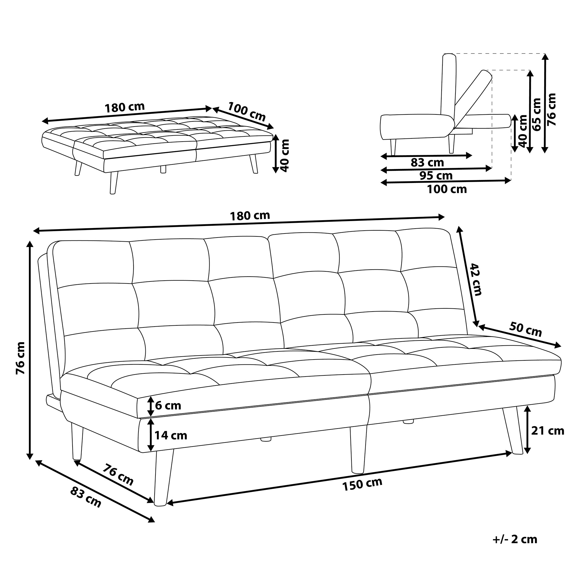 Sofa na razvlačenje Berwyn 654 (Svetloosiva)