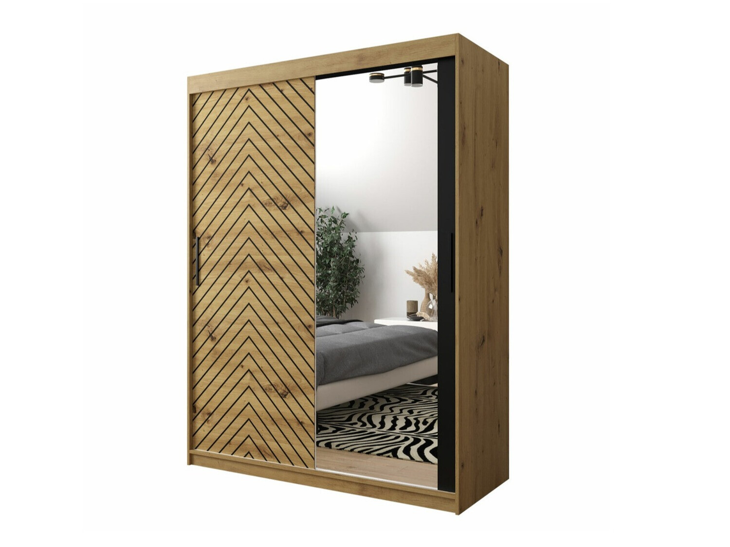 Ormar Hartford 311 (Zanatski hrast + Crno)