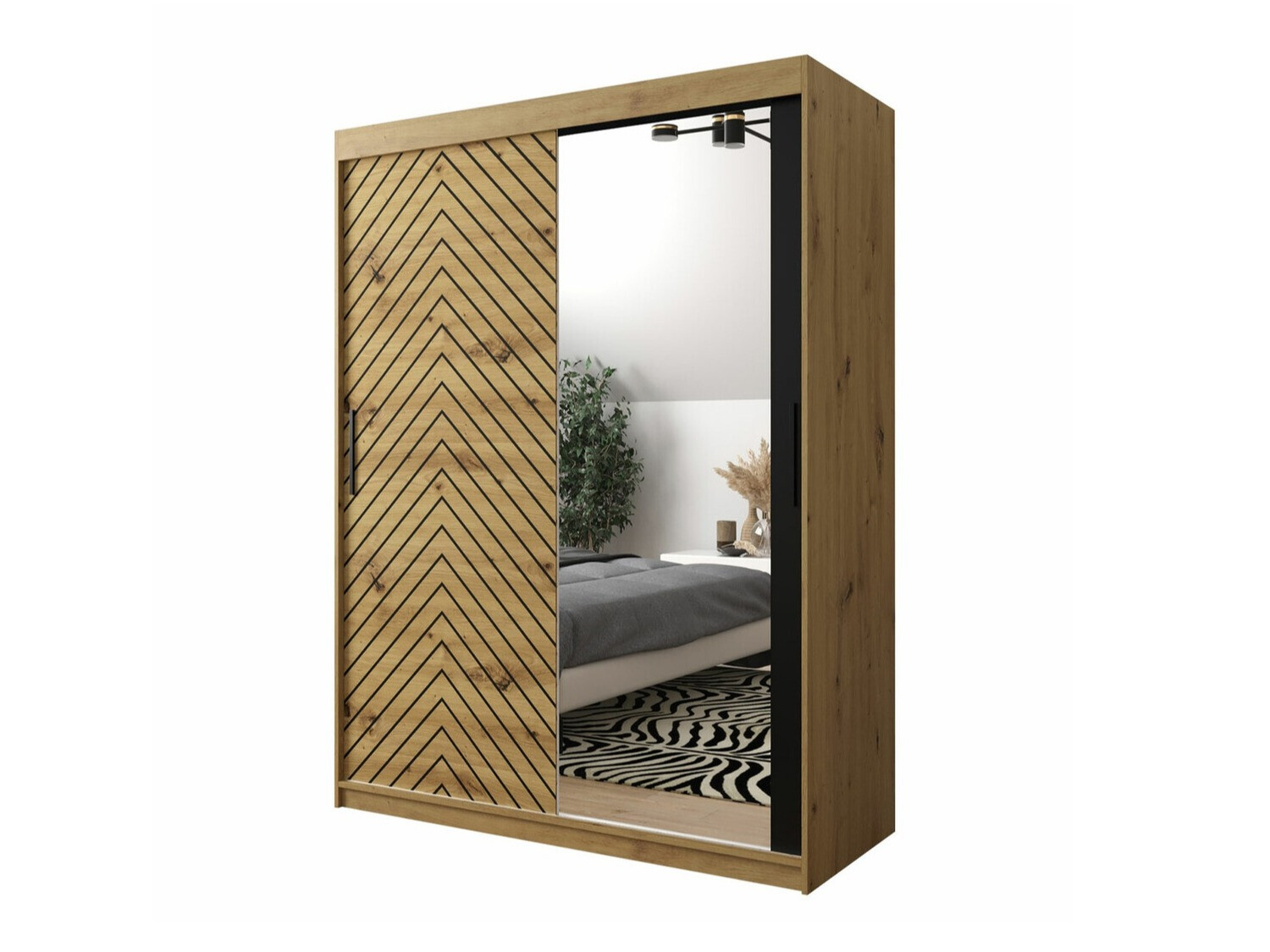 Ormar Hartford 311 (Zanatski hrast + Crno)