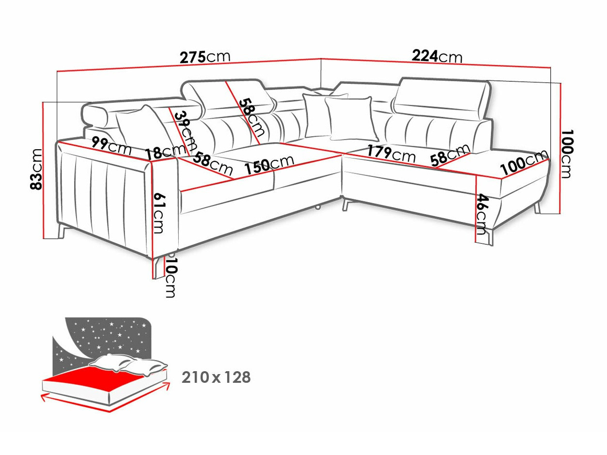 Ugaona sofa Sarasota 147 (Mono 231 + Botanical 36)