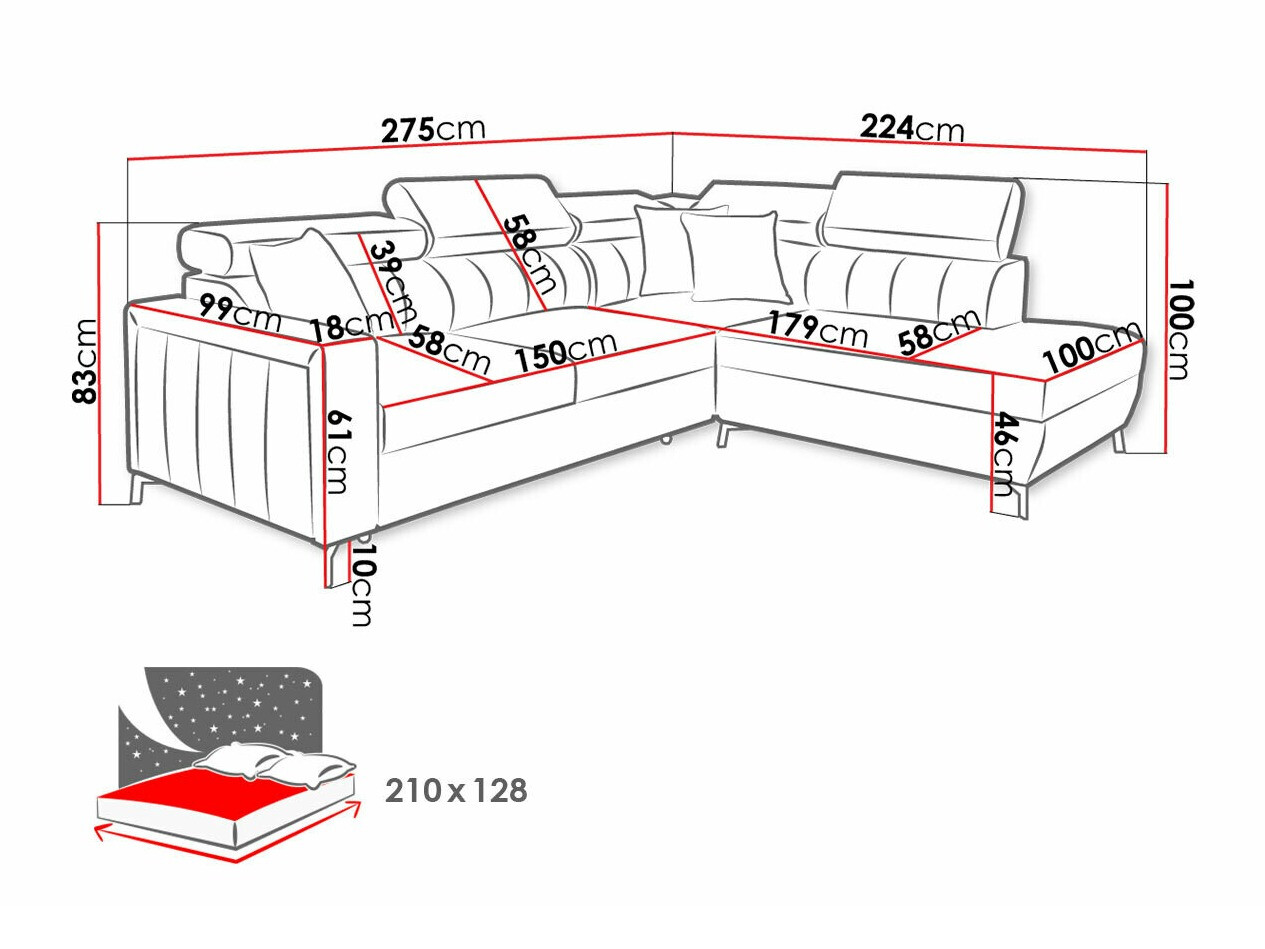 Ugaona sofa Sarasota 147 (Mono 235 + Botanical 36)