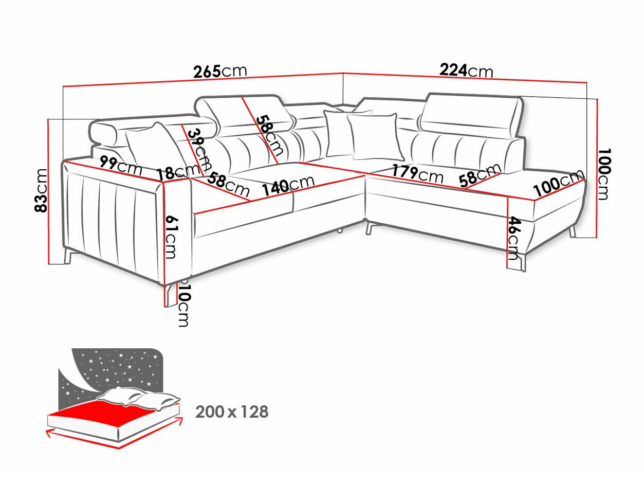 Ugaona sofa Sarasota 148 (Mono 231 + Botanical 36)