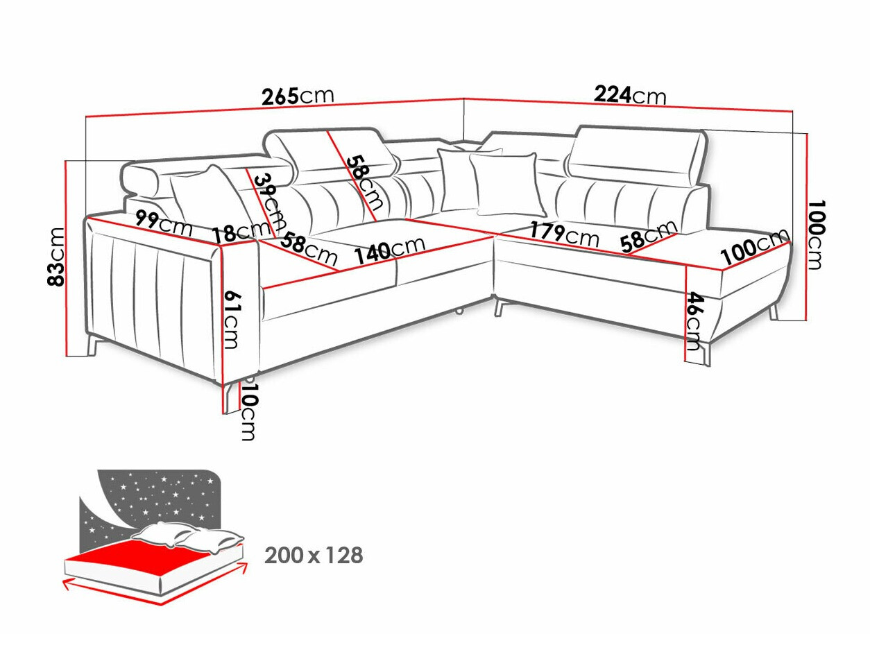 Ugaona sofa Sarasota 148 (Mono 234 + Botanical 36)