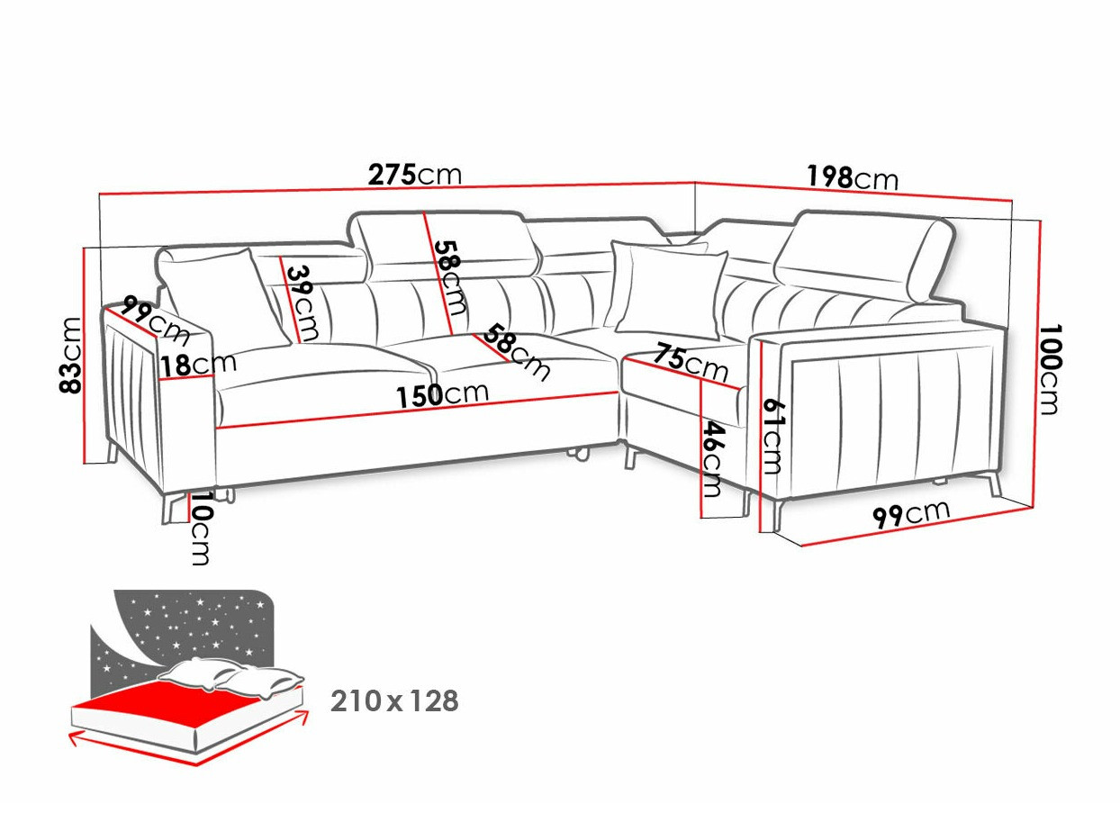 Ugaona sofa Sarasota 149 (Mono 234 + Botanical 36)