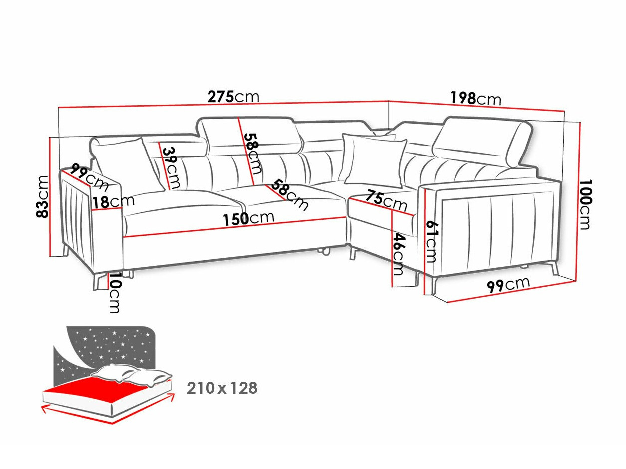 Ugaona sofa Sarasota 149 (Mono 235 + Botanical 36)