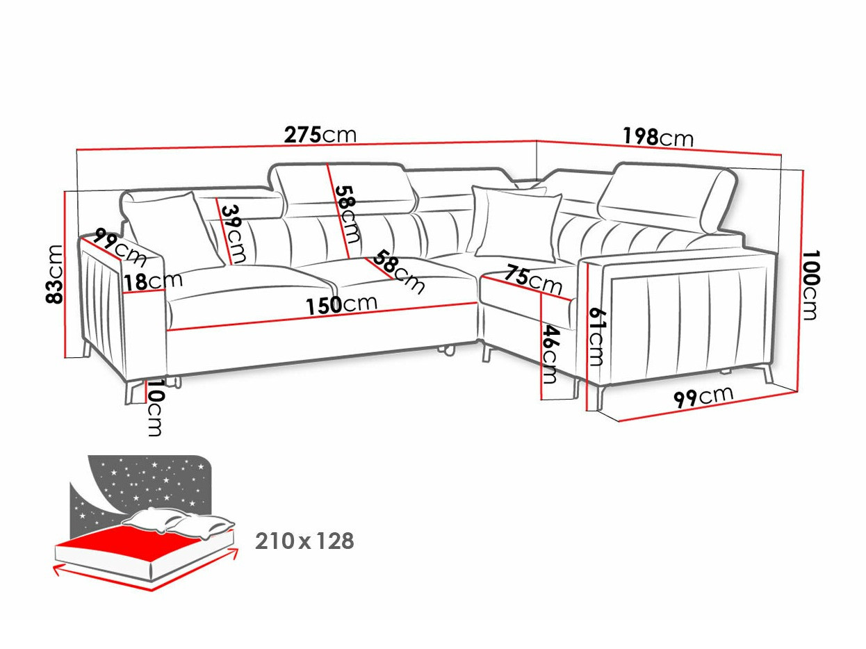 Ugaona sofa Sarasota 149 (Mono 242 + Botanical 36)
