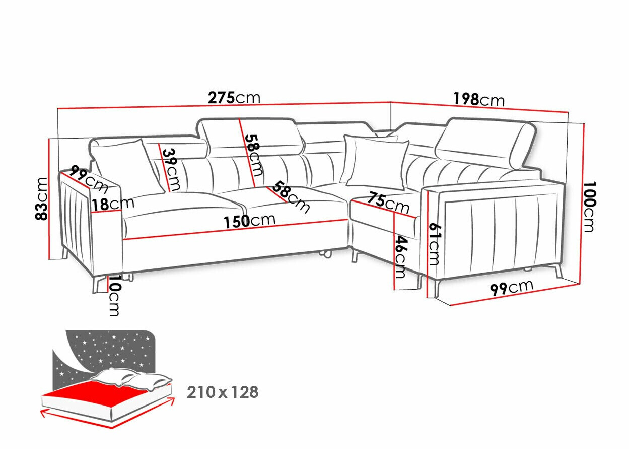 Ugaona sofa Sarasota 149 (Mono 244 + Botanical 36)