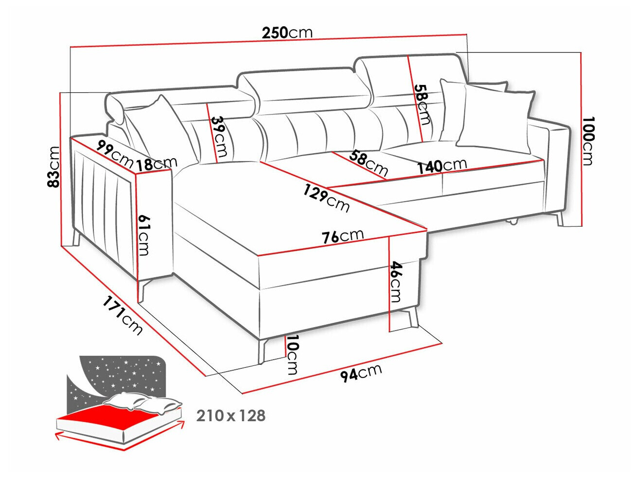 Ugaona sofa Sarasota 151 (Mono 235 + Botanical 36)